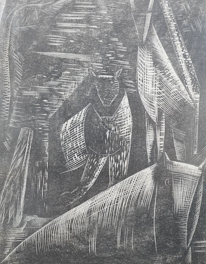 Paul Nash (1889-1946), wood engraving, 'Animal' Genesis Series (1924), 11.5 x 9cm. Condition - good